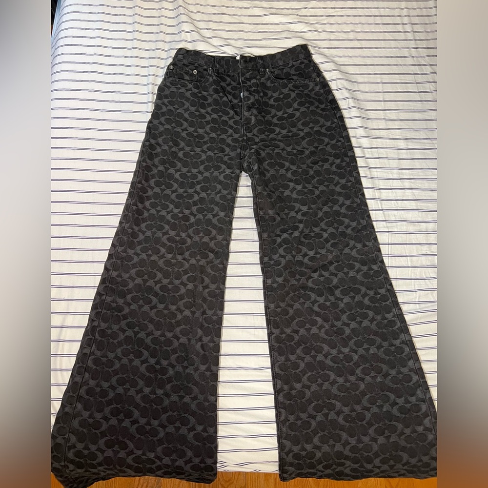 Coach Signature Jacquard Denim Jeans (Size 2)